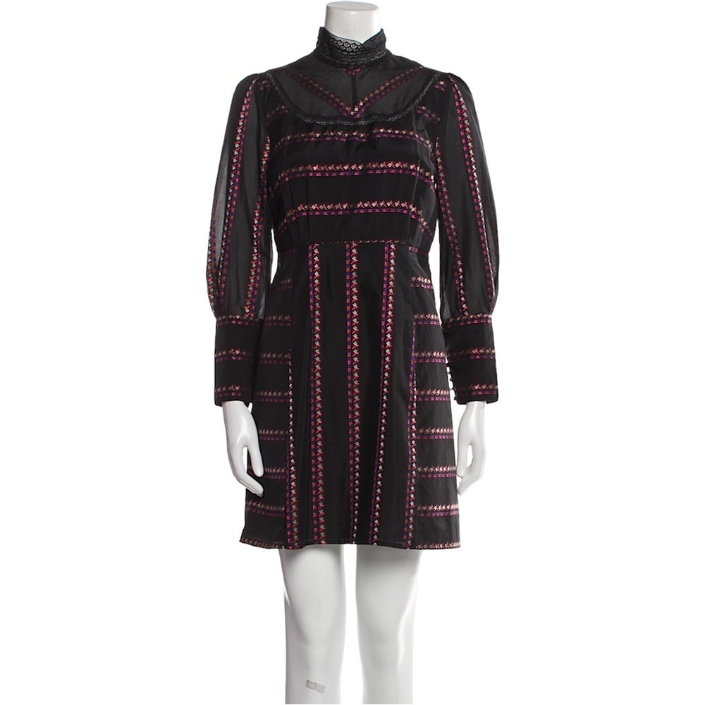 SANDRO Sibel Mock Neck Long Sleeve Dress - Picture 1 of 14